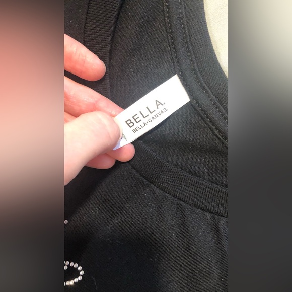 Black w/ jewel “Bride’s Crew” scoop-neck short sleeve T-shirt (size S) - Picture 4 of 6